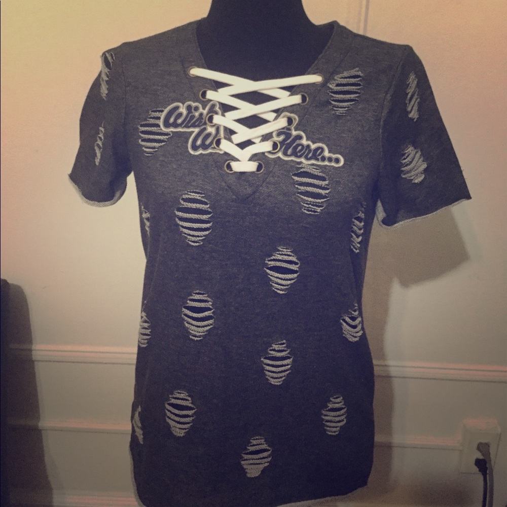 V neck laced Fashion shirt